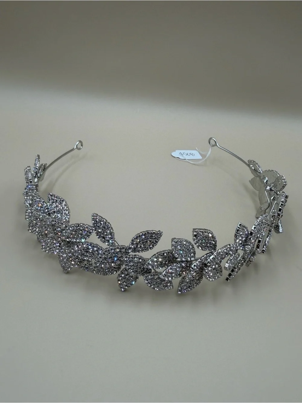 Luxury Silver Crystal Floral Bridal Tiara Headband Wedding Crown